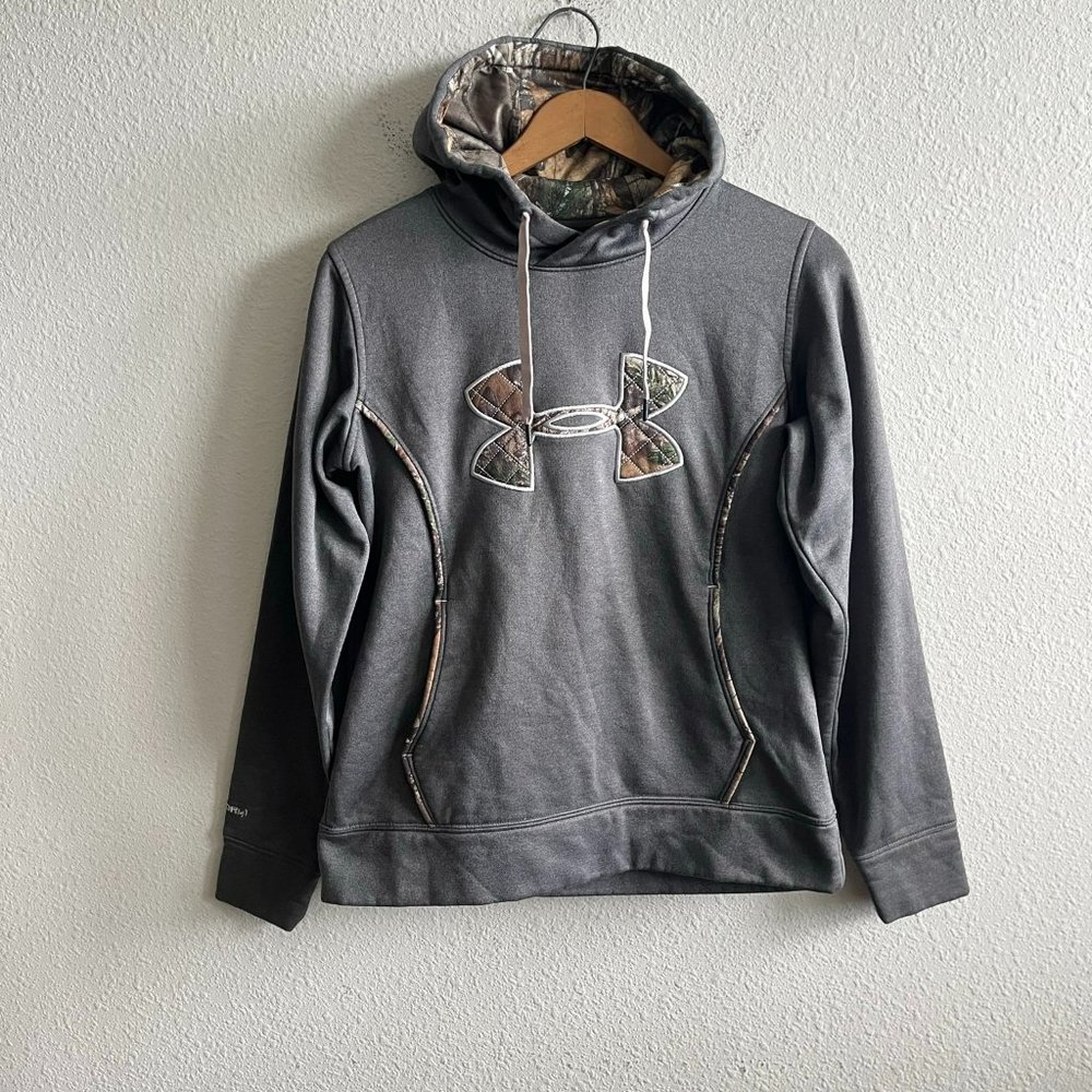 Under Armour Women's Storm Caliber Gray Camo Hoodie Sweatshirt Size S